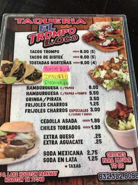 MENU EL TROMPO